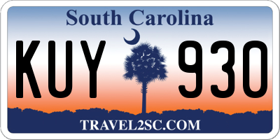 SC license plate KUY930