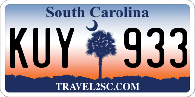 SC license plate KUY933