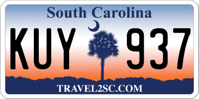 SC license plate KUY937