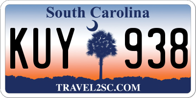 SC license plate KUY938