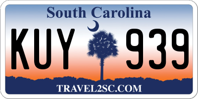 SC license plate KUY939