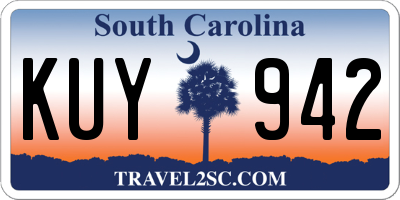 SC license plate KUY942