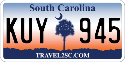 SC license plate KUY945
