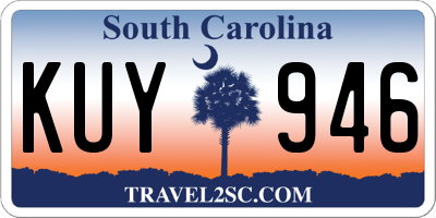 SC license plate KUY946