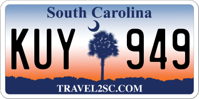 SC license plate KUY949