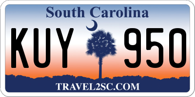 SC license plate KUY950