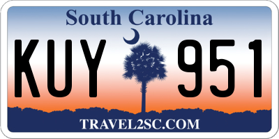 SC license plate KUY951