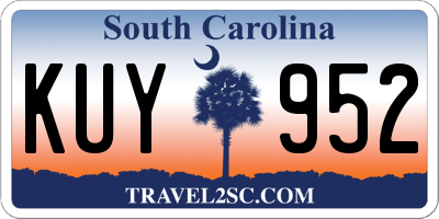 SC license plate KUY952