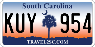 SC license plate KUY954
