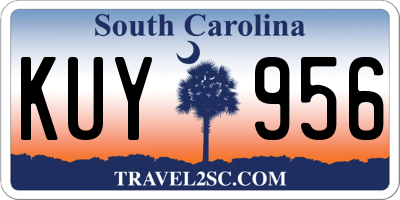 SC license plate KUY956