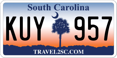 SC license plate KUY957