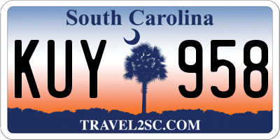 SC license plate KUY958
