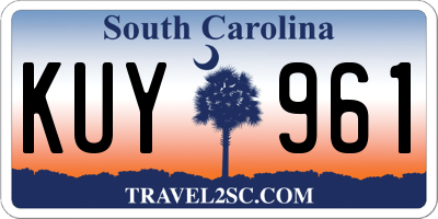 SC license plate KUY961