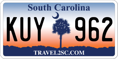 SC license plate KUY962