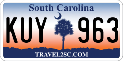 SC license plate KUY963