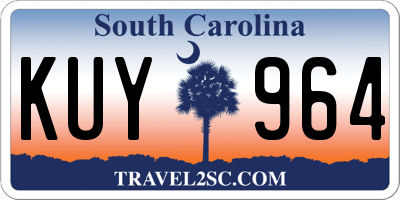 SC license plate KUY964