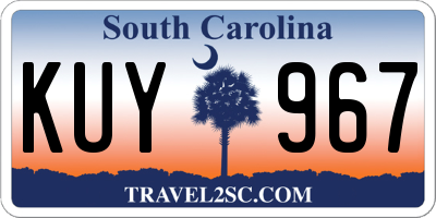SC license plate KUY967