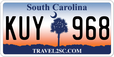 SC license plate KUY968