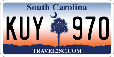 SC license plate KUY970