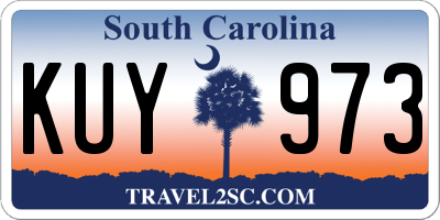 SC license plate KUY973