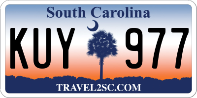 SC license plate KUY977