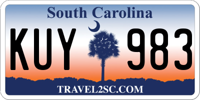 SC license plate KUY983