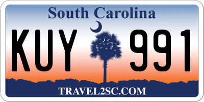 SC license plate KUY991