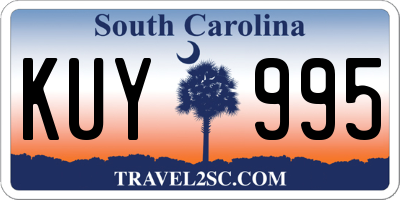 SC license plate KUY995