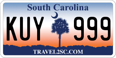 SC license plate KUY999