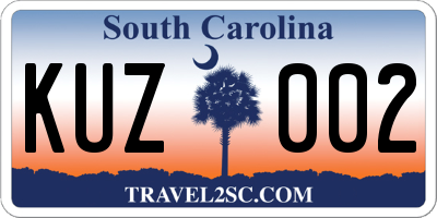 SC license plate KUZ002