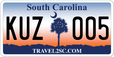 SC license plate KUZ005