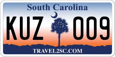 SC license plate KUZ009