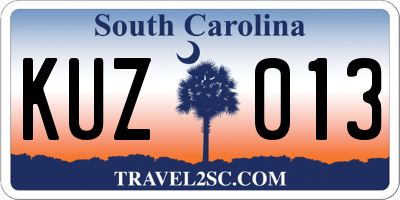 SC license plate KUZ013