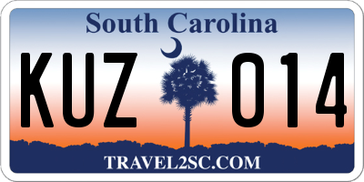 SC license plate KUZ014