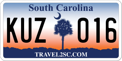 SC license plate KUZ016