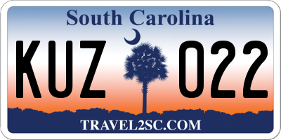 SC license plate KUZ022