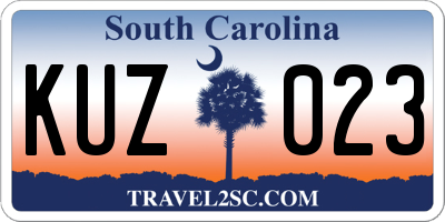 SC license plate KUZ023