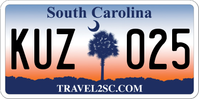 SC license plate KUZ025