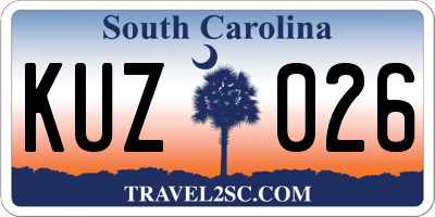 SC license plate KUZ026