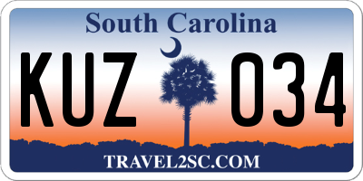 SC license plate KUZ034