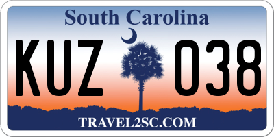 SC license plate KUZ038