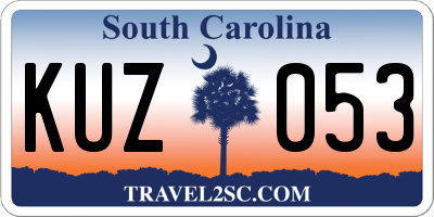 SC license plate KUZ053