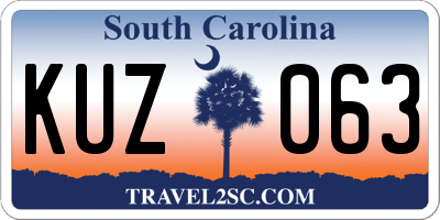 SC license plate KUZ063