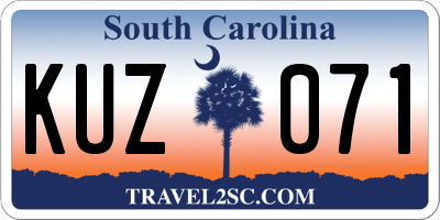 SC license plate KUZ071