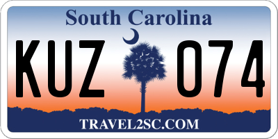 SC license plate KUZ074