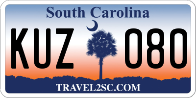 SC license plate KUZ080