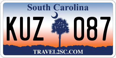 SC license plate KUZ087