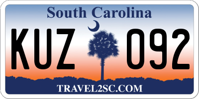 SC license plate KUZ092