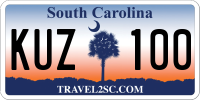 SC license plate KUZ100