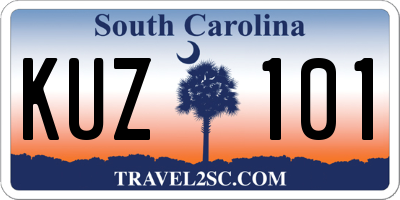 SC license plate KUZ101